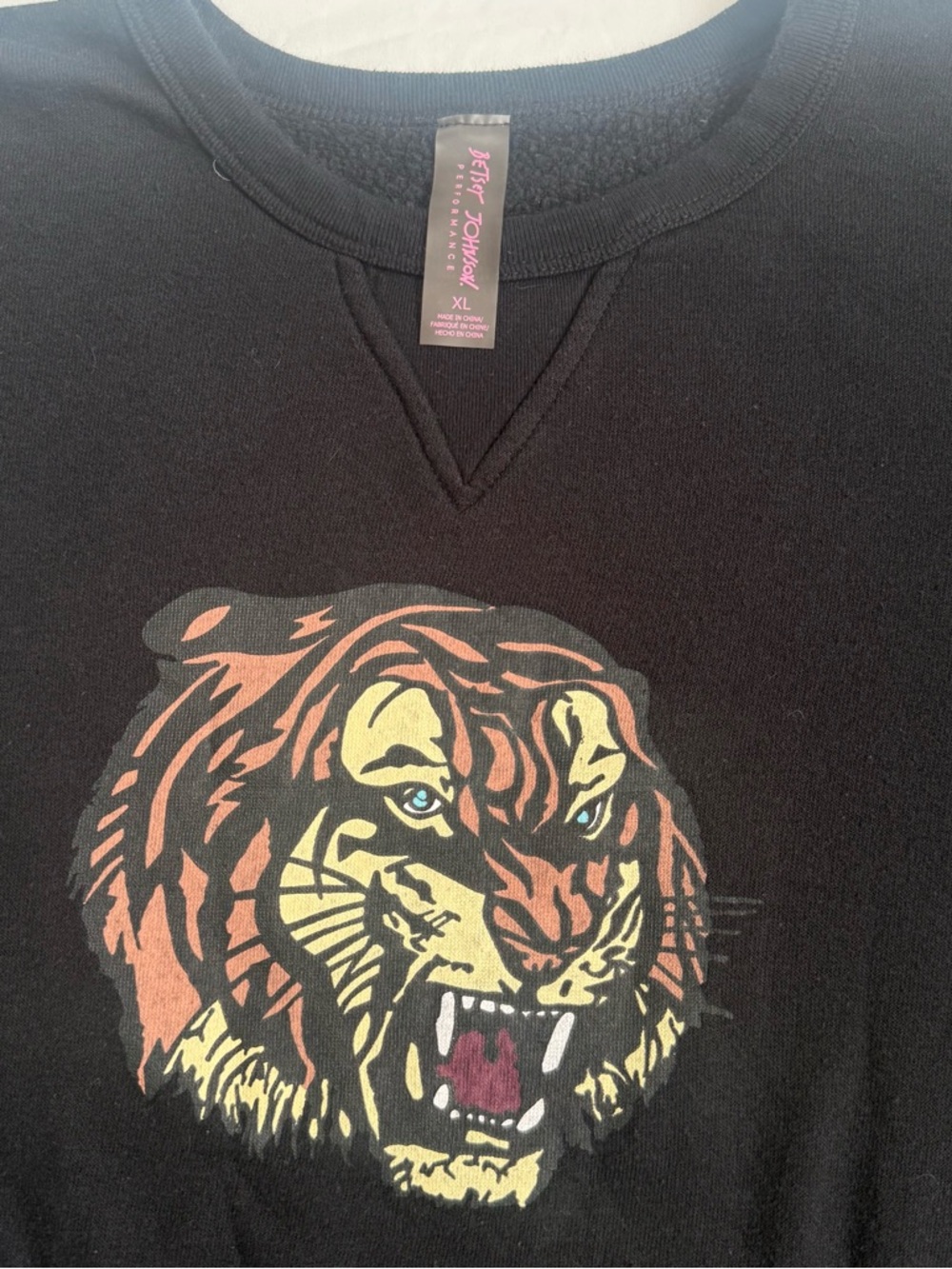 Betsey Johnson Black Tiger Graphic Sweatshirt XL - Picture 3 of 5